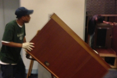 Desk hauling on dolly to prevent damage Alexandria VA